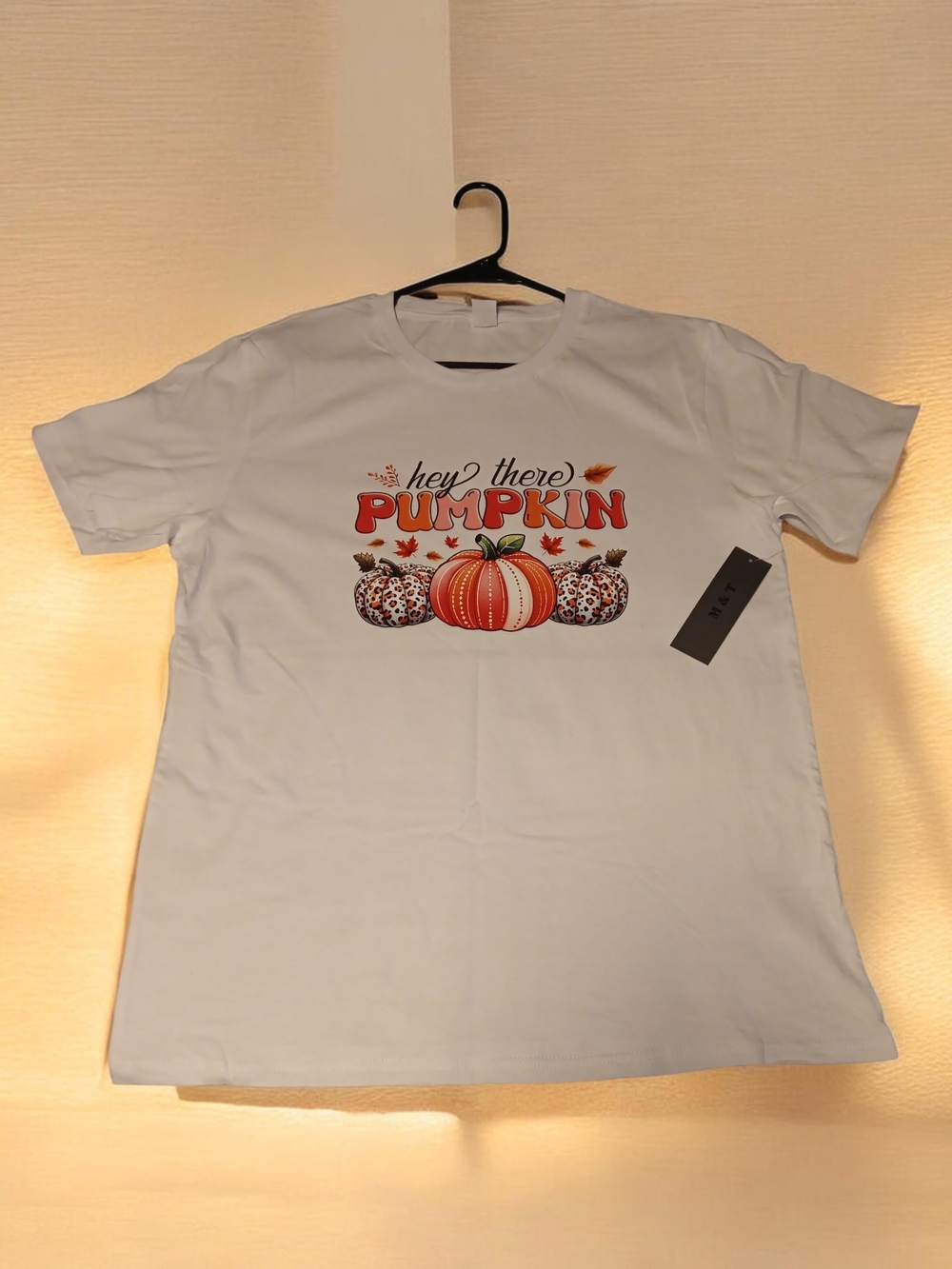 Size XL Premium H&M Thick White Tshirt Fall Pumpkins With Tags